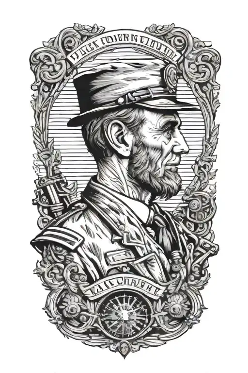 Historic tattoo with president lincoln president trump ww2 machine gunner all seprate  tattoo design idea