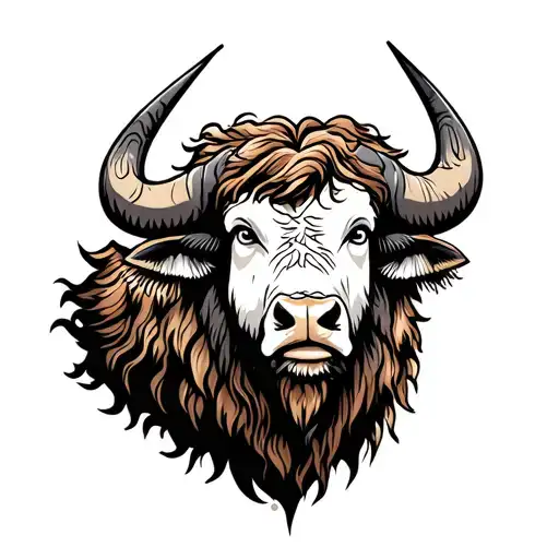 white Buffalo tattoo design idea