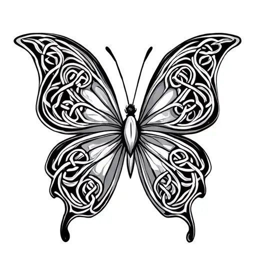 Celtic Butterfly tattoo design idea
