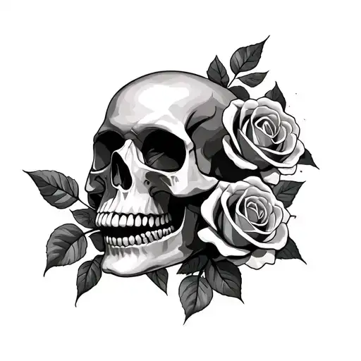 skull and rosses and 42 and 2 tattoo design idea