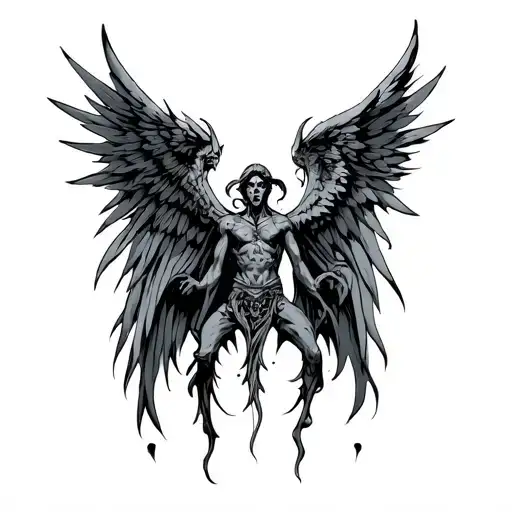 angel demons from icons tattoo design idea