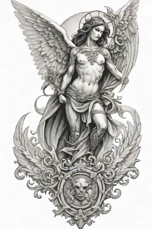 arch angel michael tattoo design idea