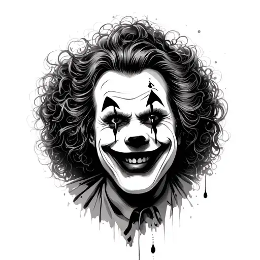 "put on a happy face" Clown Face: The clown still has the exaggerated smile, but now there’s a single tear running down one cheek. tattoo design idea