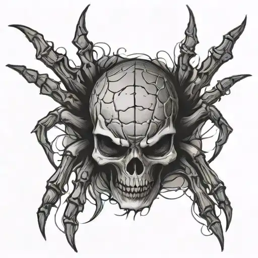 spider with a skull tattoo design idea