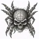 spider with a skull tattoo design idea