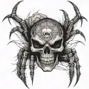 spider with a skull tattoo design idea