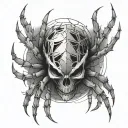 spider with a skull tattoo design idea