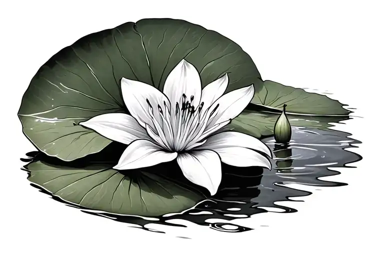 spider lily pad tattoo design idea