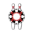 poker chip and bowling ball transforming with the arizona state outline tattoo design idea