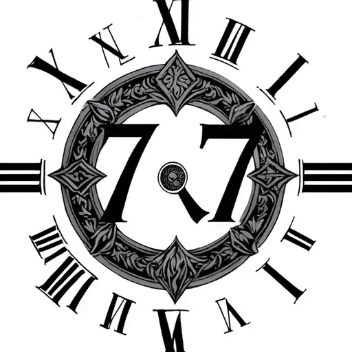 777 Roman Numerals tattoo design idea