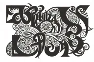 word "espinoza" written inside tattoo design idea
