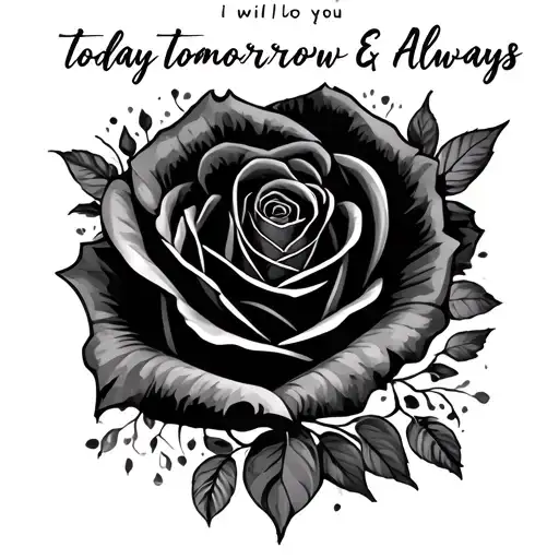 today tomorrow & always I will love you tattoo design idea