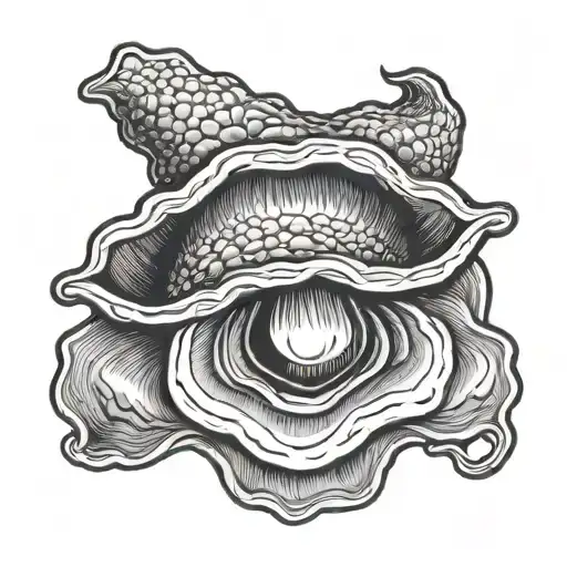 rockabilly oyster animated tattoo design idea