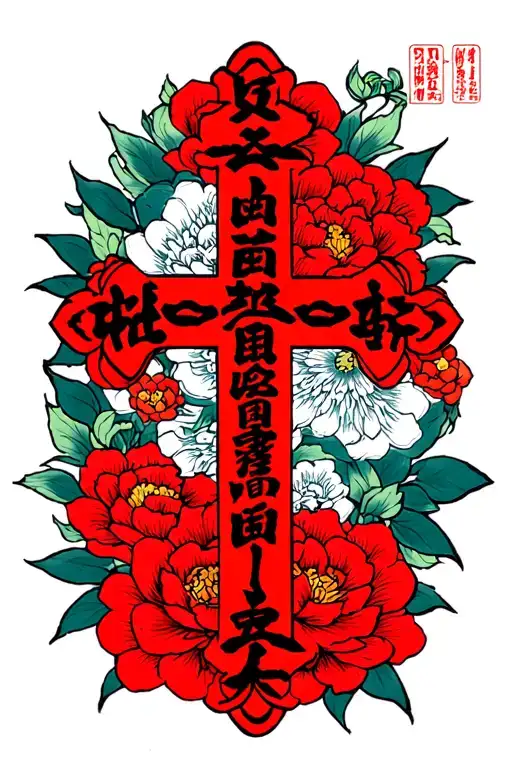 cross with Psalms 91 tattoo design idea