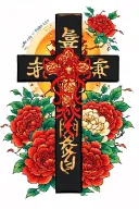 cross with Psalms 91 tattoo design idea