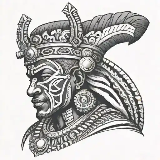 ancient African king tattoo design idea