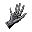 trust no one hand tattoo design idea