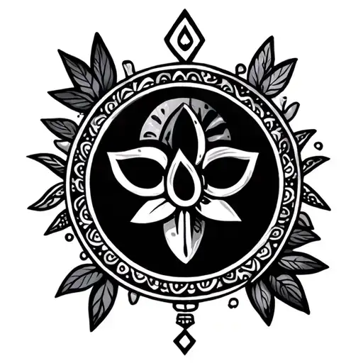 small women stoner hippie symbols tattoo design idea