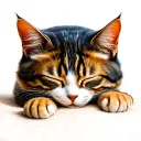 cat sleeping tattoo design idea