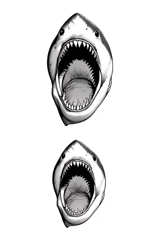 Head of a shark with open mouth tattoo design idea