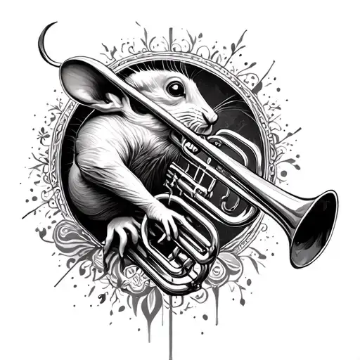 Ratatouille trombone merging tattoo design idea
