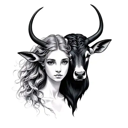 Virgo and Taurus tattoo design idea