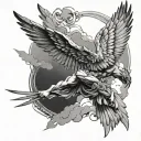 icarus falling tattoo design idea