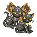 Halloween cats tattoo design idea