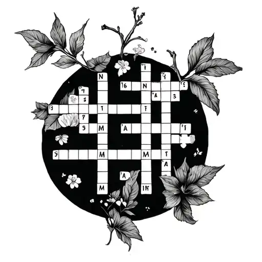 crossword with my dates arranged tattoo design idea