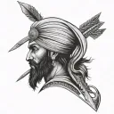 sikh warrior arrow tattoo design idea