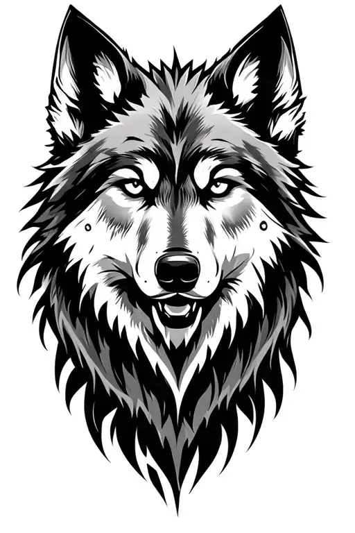 norse wolf head tattoo design idea