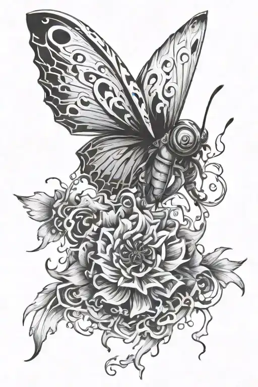 Design a tattoo that combines the 'Will of Fire' concept from Naruto with a butterfly symbolizing new beginnings  tattoo design idea