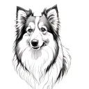 sheltie folded ears tattoo design idea