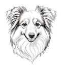 sheltie folded ears tattoo design idea