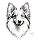 sheltie folded ears tattoo design idea