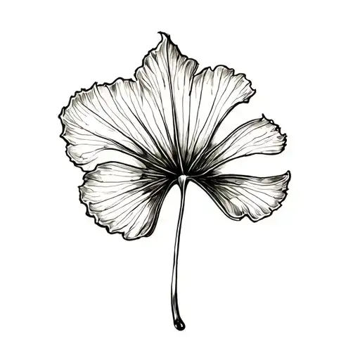 ginkgo leaf with shading tattoo design idea