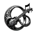 Elden Ring logo incorporated music theme tattoo design idea