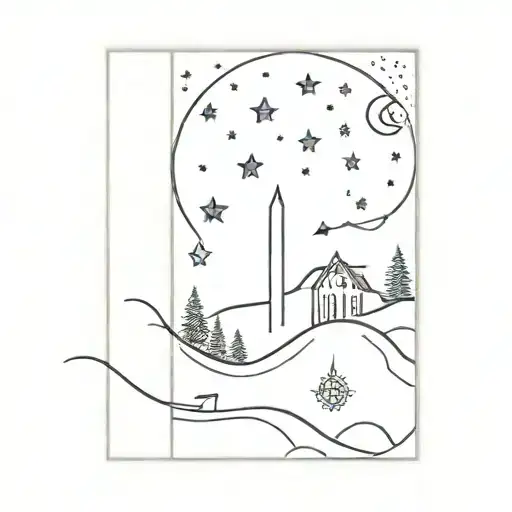 starry night tattoo design idea
