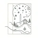 starry night tattoo design idea
