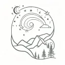 starry night tattoo design idea