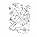 starry night tattoo design idea