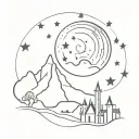 starry night tattoo design idea