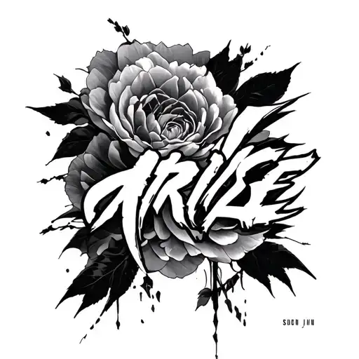 "arise" solo leveling sung jin woo tattoo design idea