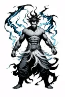 Raijin with lightning tattoo design idea