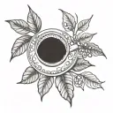  branch of coffee with beans  tattoo design idea