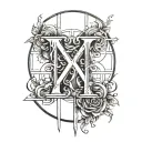 Incorporate a Roman numeral representing Romans 5:3-5 in a creative design tattoo design idea