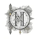 Incorporate a Roman numeral representing Romans 5:3-5 in a creative design tattoo design idea