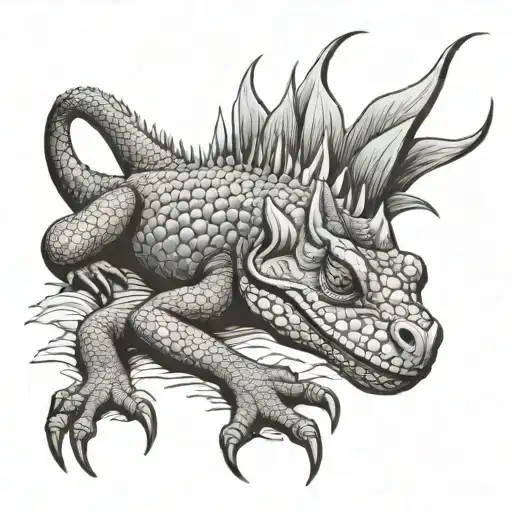 Scary lizard tattoo design idea