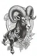 Capricorn and Aries ram tattoo design idea