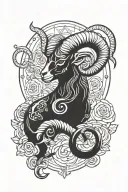 Capricorn and Aries ram tattoo design idea
